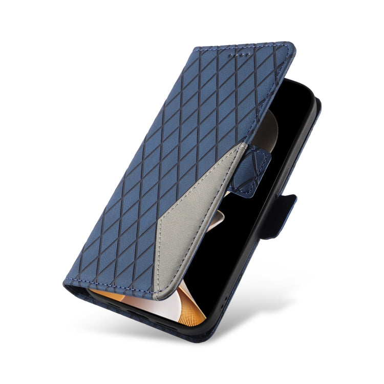 For vivo V40 5G Dual-color Rhombic Lattice Leather Phone Case