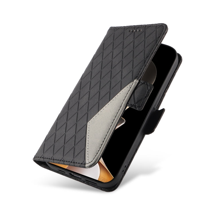 For vivo V40 5G Dual-color Rhombic Lattice Leather Phone Case