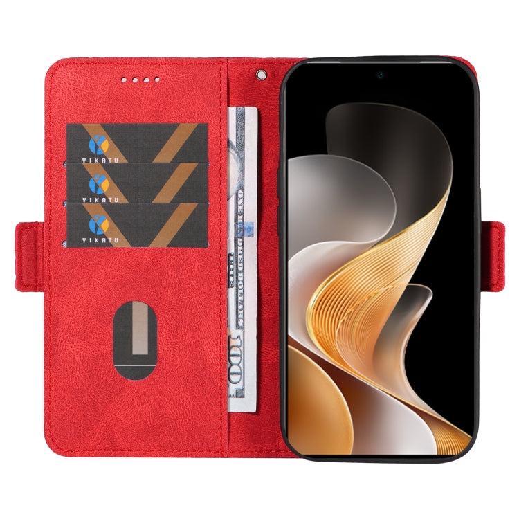 For vivo V40 5G Dual-color Rhombic Lattice Leather Phone Case