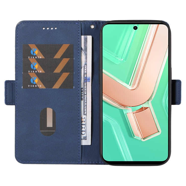 For vivo Y28 4G Dual-color Rhombic Lattice Leather Phone Case