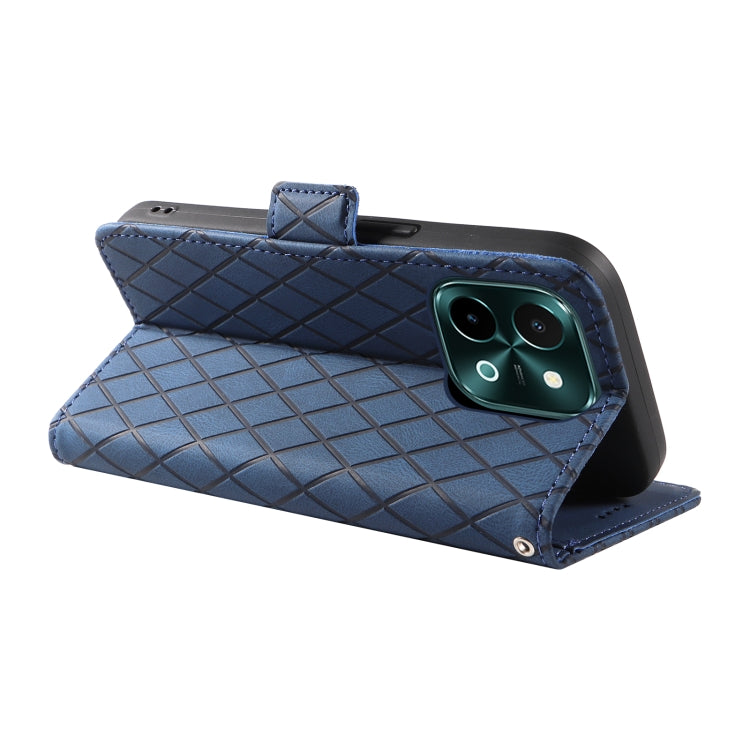 For vivo Y28 4G Dual-color Rhombic Lattice Leather Phone Case