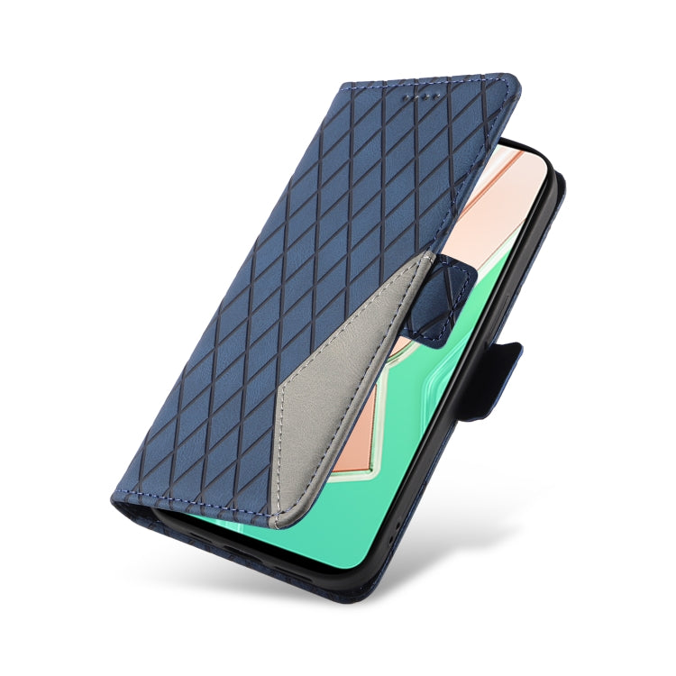 For vivo Y28 4G Dual-color Rhombic Lattice Leather Phone Case