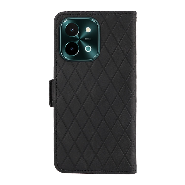 For vivo Y28 4G Dual-color Rhombic Lattice Leather Phone Case