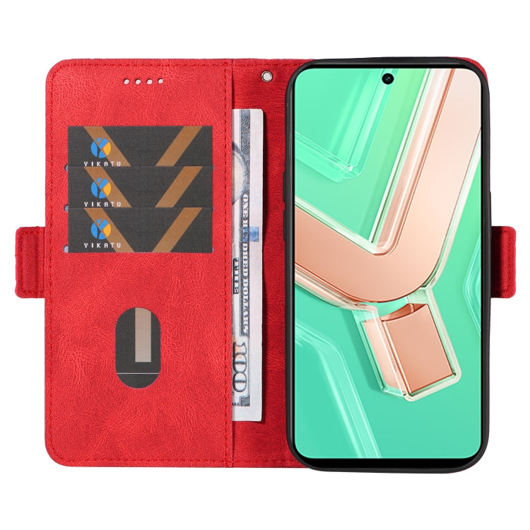 For vivo Y28 4G Dual-color Rhombic Lattice Leather Phone Case