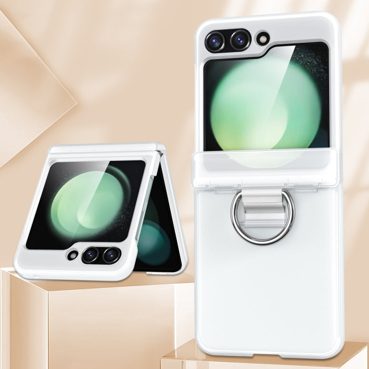 For Samsung Galaxy Z Flip5 5G TPU+PC Folding Center Shaft Phone Case with Ring