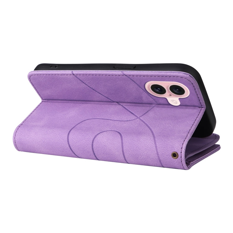 For iPhone 16 Dual-color 9 Card Slots Zipper Wallet Leather Phone Case