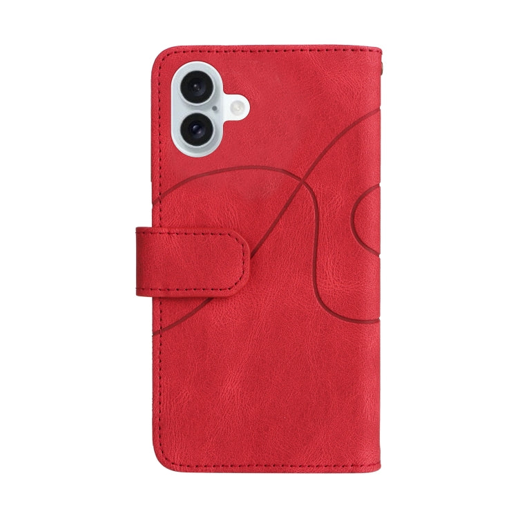 For iPhone 16 Plus Dual-color 9 Card Slots Zipper Wallet Leather Phone Case