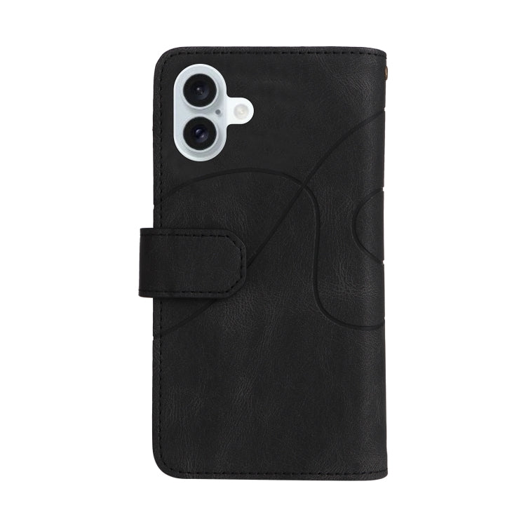 For iPhone 16 Plus Dual-color 9 Card Slots Zipper Wallet Leather Phone Case