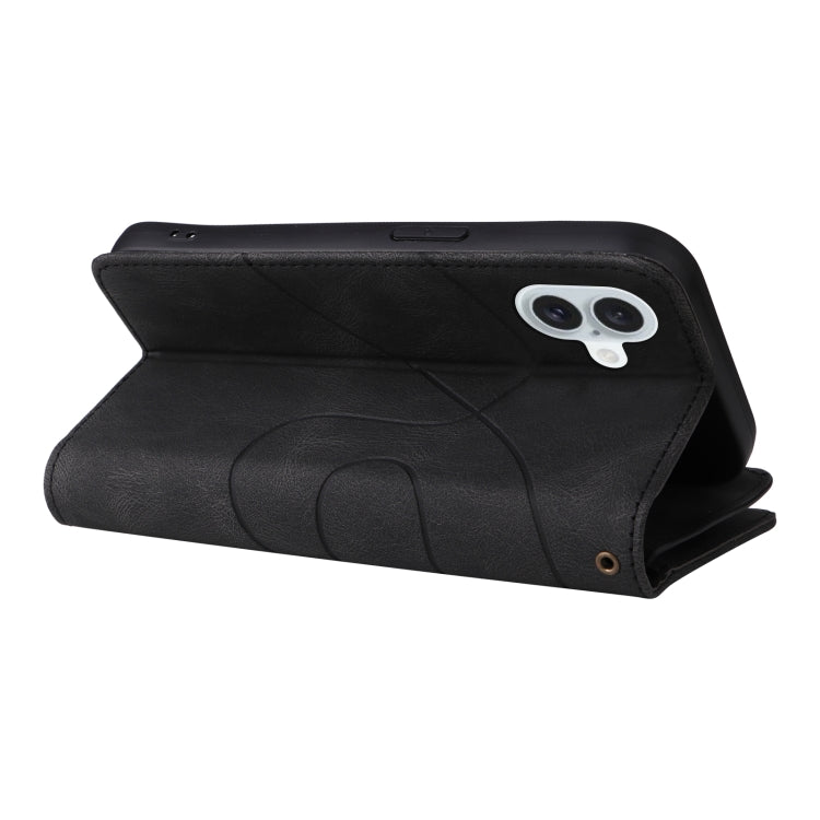 For iPhone 16 Plus Dual-color 9 Card Slots Zipper Wallet Leather Phone Case