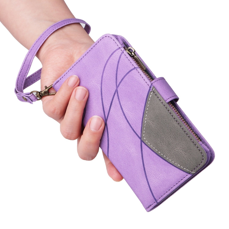 For iPhone 16 Plus Dual-color 9 Card Slots Zipper Wallet Leather Phone Case