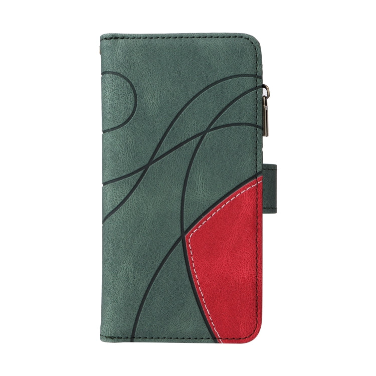 For iPhone 16 Plus Dual-color 9 Card Slots Zipper Wallet Leather Phone Case