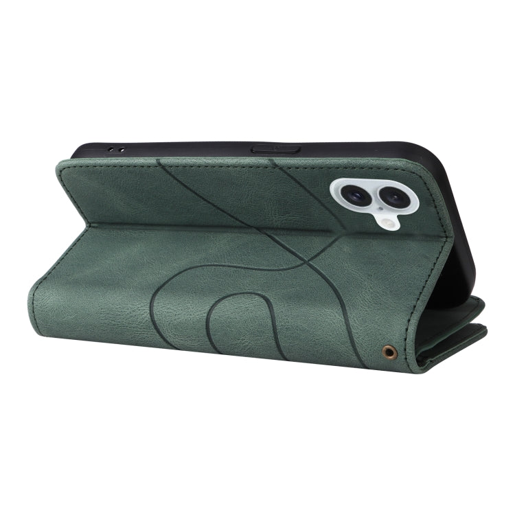 For iPhone 16 Plus Dual-color 9 Card Slots Zipper Wallet Leather Phone Case