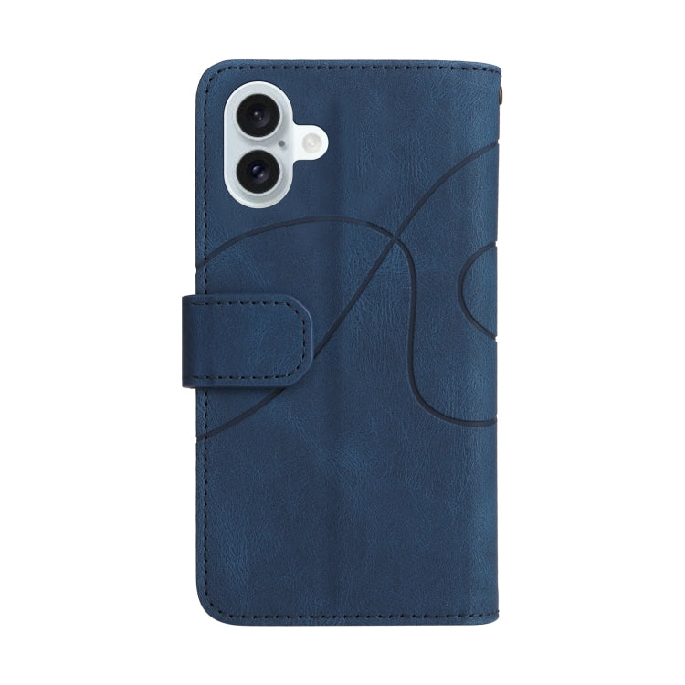 For iPhone 16 Plus Dual-color 9 Card Slots Zipper Wallet Leather Phone Case