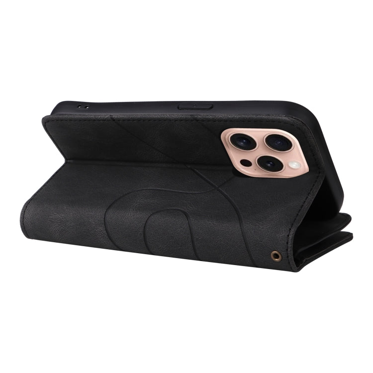 For iPhone 16 Pro Dual-color 9 Card Slots Zipper Wallet Leather Phone Case