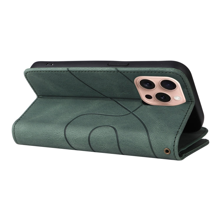 For iPhone 16 Pro Dual-color 9 Card Slots Zipper Wallet Leather Phone Case
