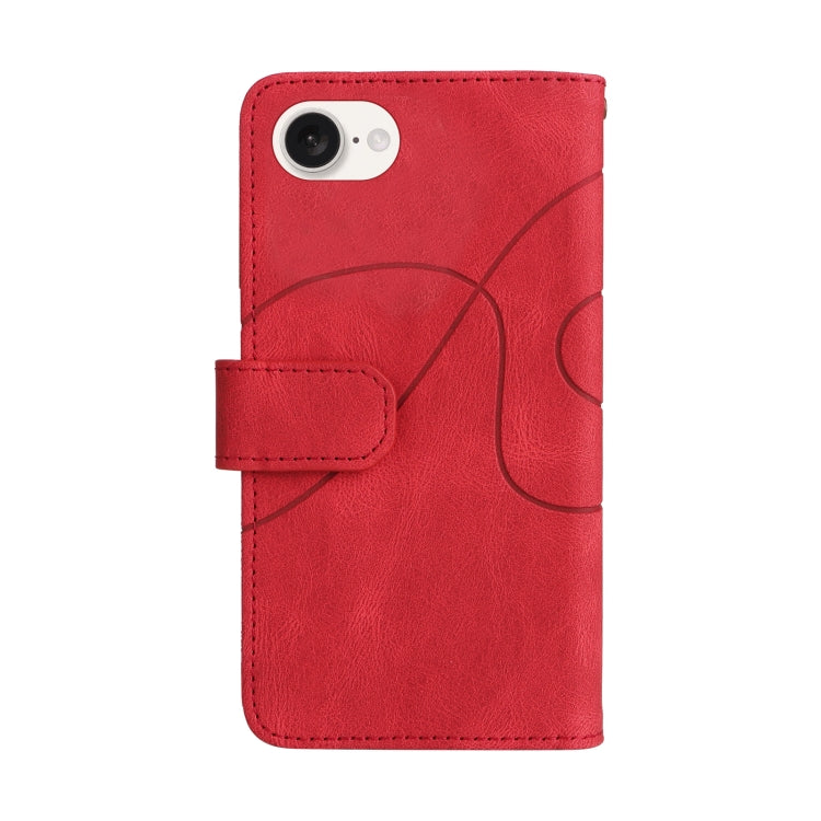 For iPhone 17e / 16e Dual-color 9 Card Slots Zipper Wallet Leather Phone Case