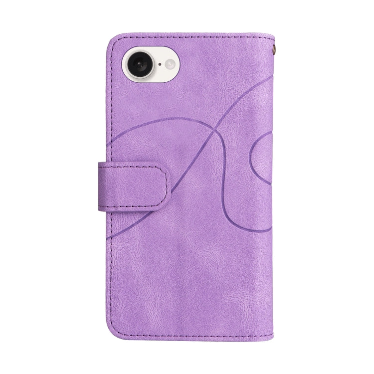 For iPhone 17e / 16e Dual-color 9 Card Slots Zipper Wallet Leather Phone Case
