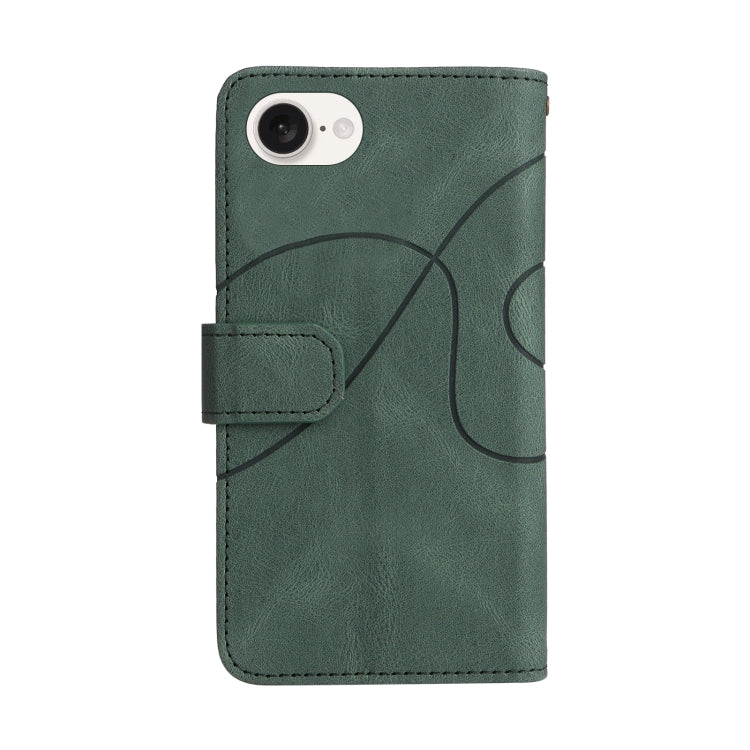 For iPhone 17e / 16e Dual-color 9 Card Slots Zipper Wallet Leather Phone Case