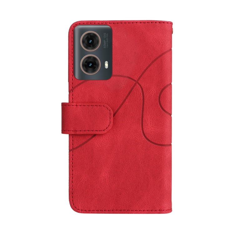 For Motorola Moto G85 Dual-color 9 Card Slots Zipper Wallet Leather Phone Case
