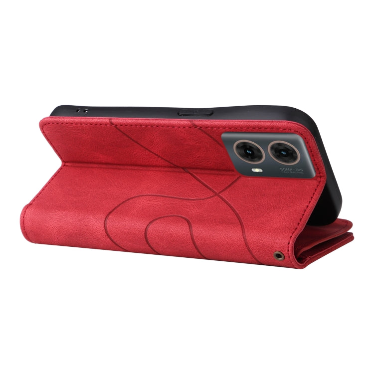 For Motorola Moto G85 Dual-color 9 Card Slots Zipper Wallet Leather Phone Case