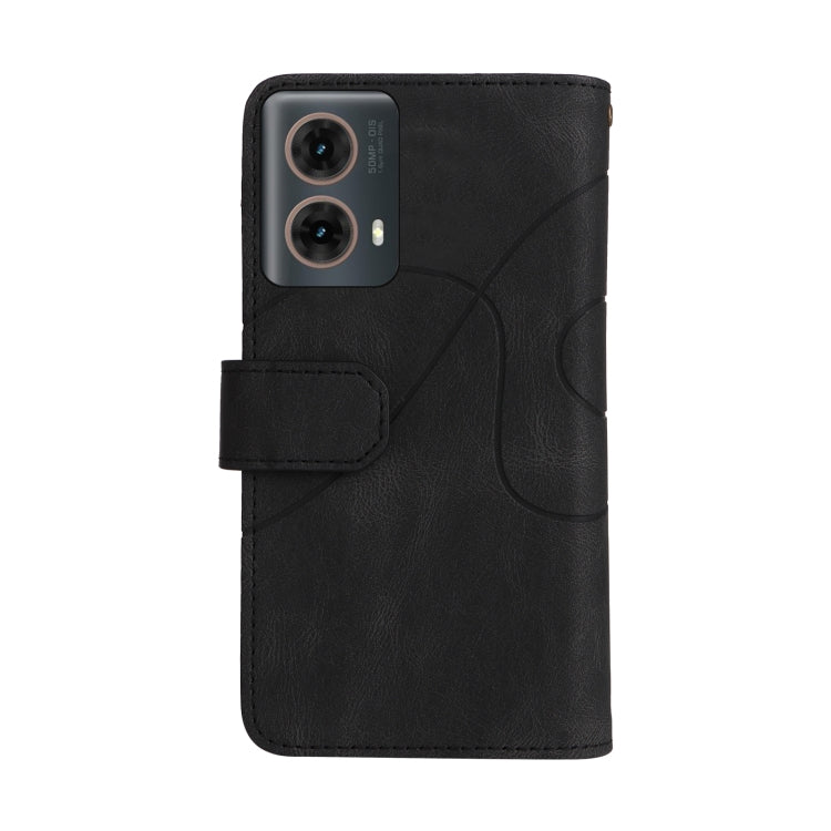 For Motorola Moto G85 Dual-color 9 Card Slots Zipper Wallet Leather Phone Case
