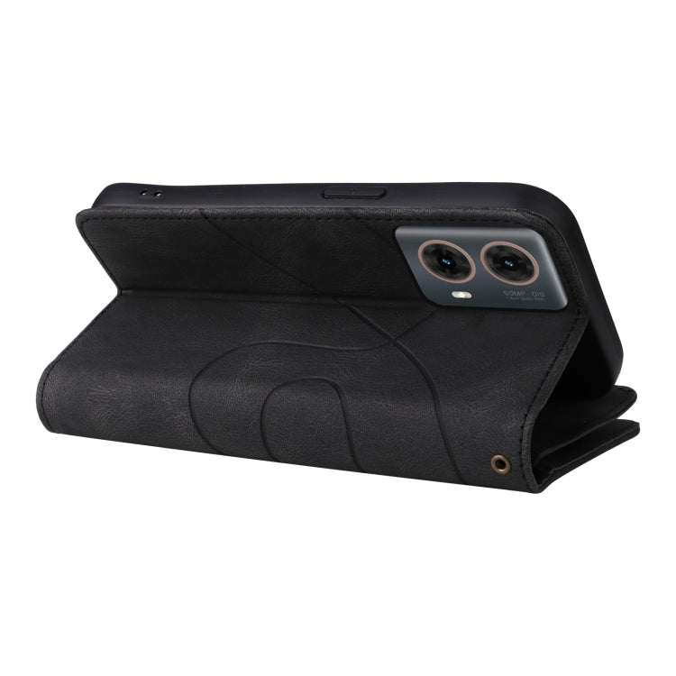 For Motorola Moto G85 Dual-color 9 Card Slots Zipper Wallet Leather Phone Case
