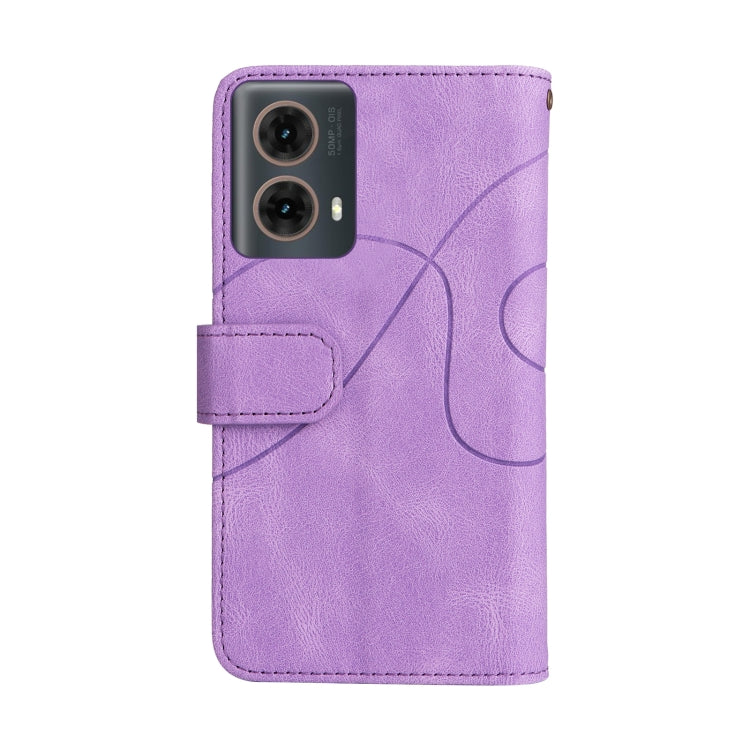 For Motorola Moto G85 Dual-color 9 Card Slots Zipper Wallet Leather Phone Case