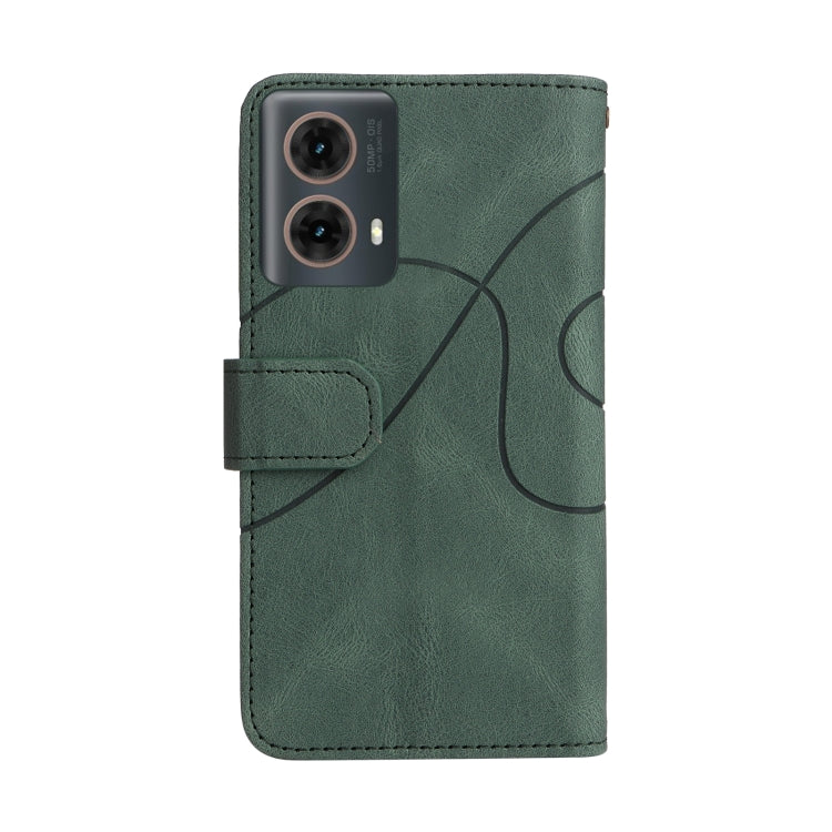 For Motorola Moto G85 Dual-color 9 Card Slots Zipper Wallet Leather Phone Case