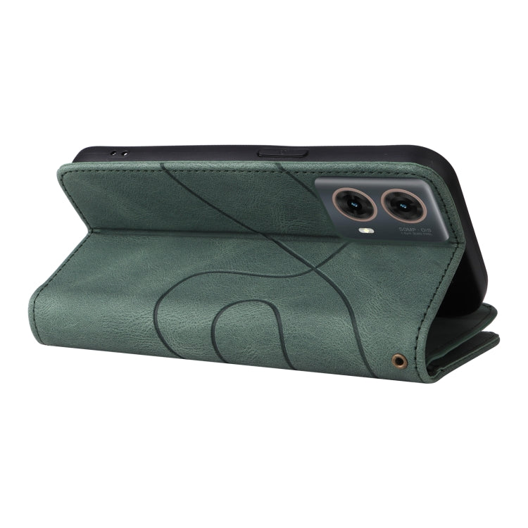 For Motorola Moto G85 Dual-color 9 Card Slots Zipper Wallet Leather Phone Case