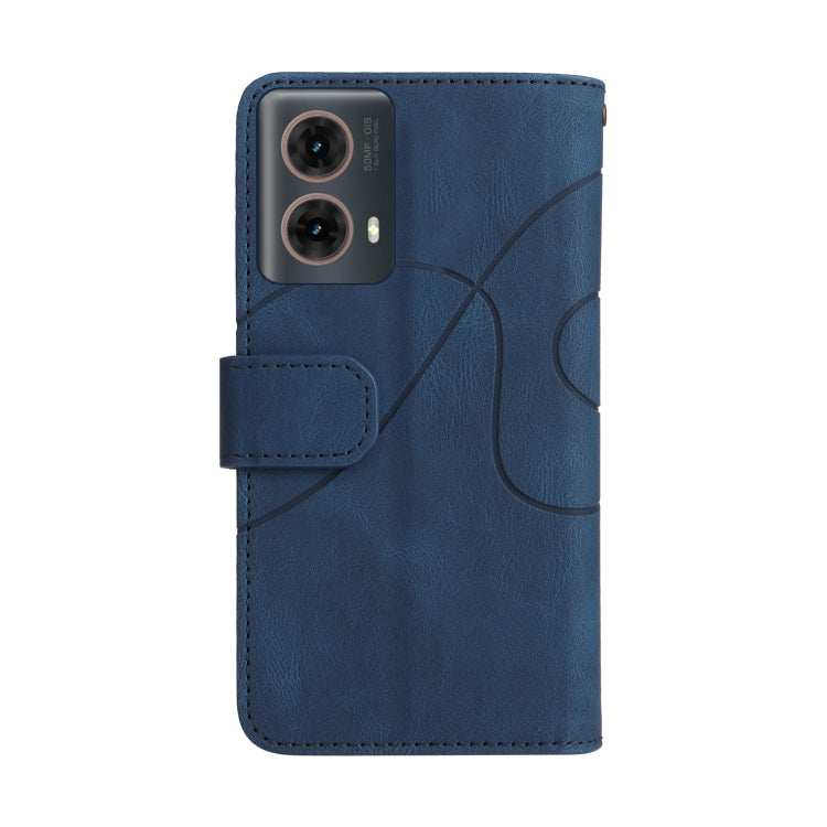 For Motorola Moto G85 Dual-color 9 Card Slots Zipper Wallet Leather Phone Case