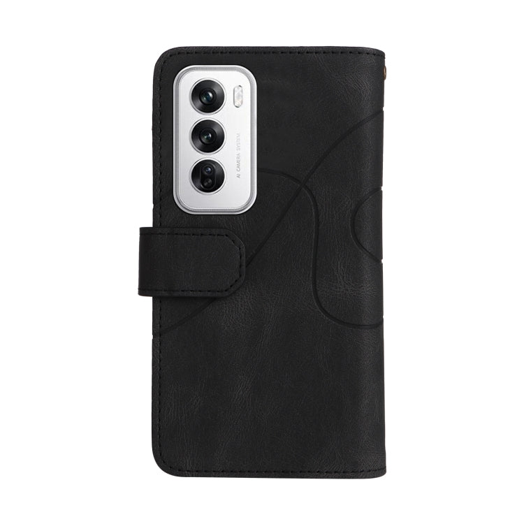 For OPPO Reno12 5G Global Dual-color 9 Card Slots Zipper Wallet Leather Phone Case