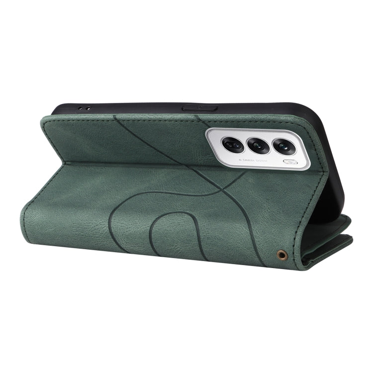 For OPPO Reno12 5G Global Dual-color 9 Card Slots Zipper Wallet Leather Phone Case