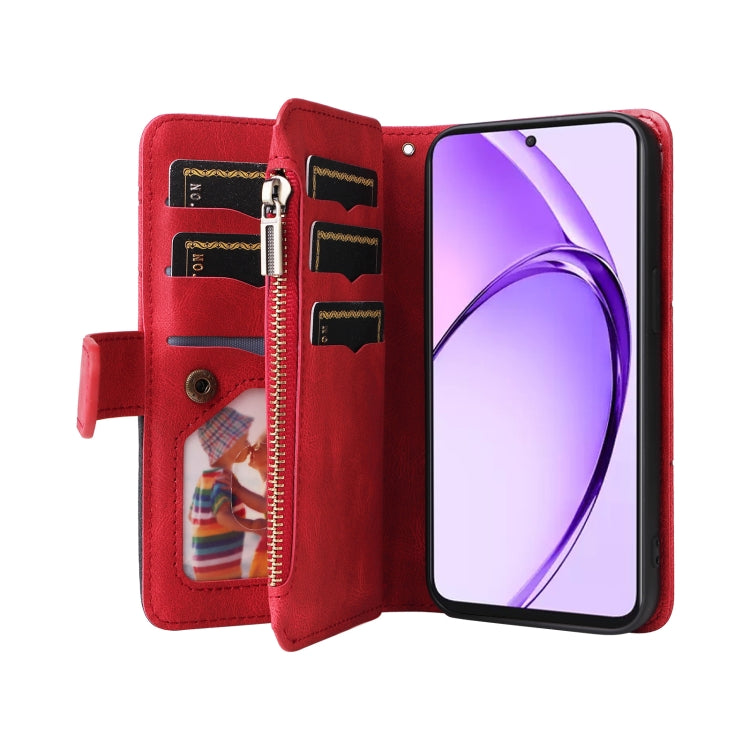For OPPO A3 Pro 5G / A3 Pro India Dual-color 9 Card Slots Zipper Wallet Leather Phone Case
