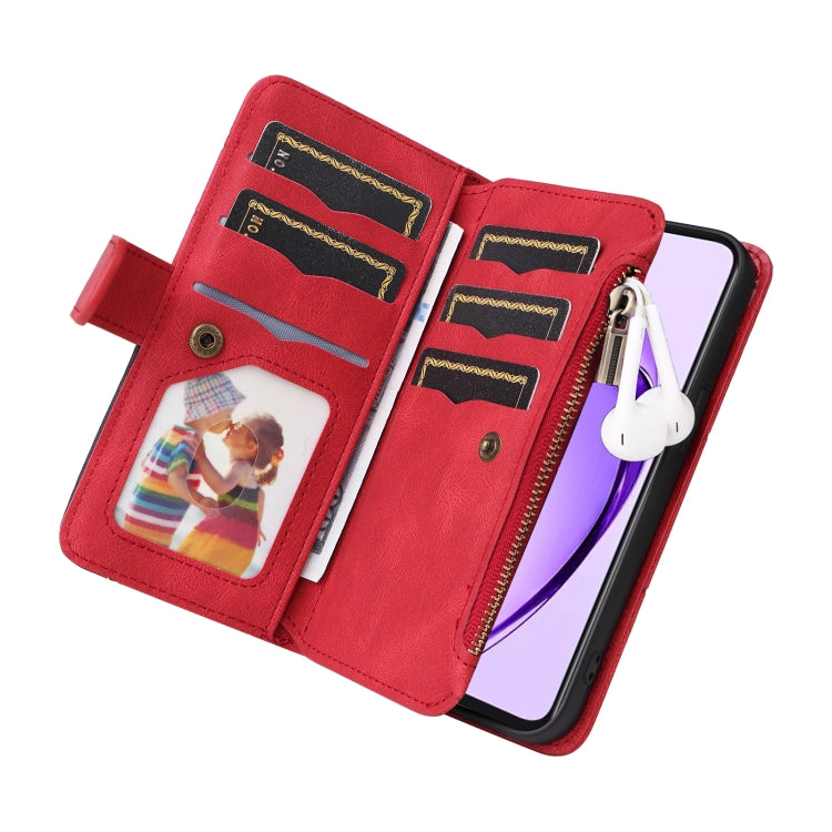 For OPPO A3 Pro 5G / A3 Pro India Dual-color 9 Card Slots Zipper Wallet Leather Phone Case