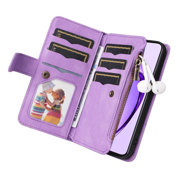 For OPPO A3 Pro 5G / A3 Pro India Dual-color 9 Card Slots Zipper Wallet Leather Phone Case