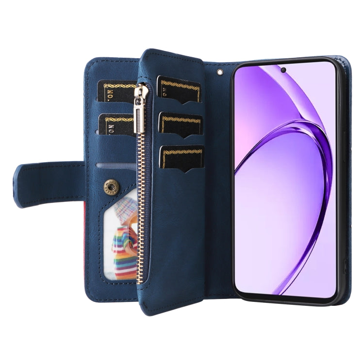 For OPPO A3 Pro 5G / A3 Pro India Dual-color 9 Card Slots Zipper Wallet Leather Phone Case