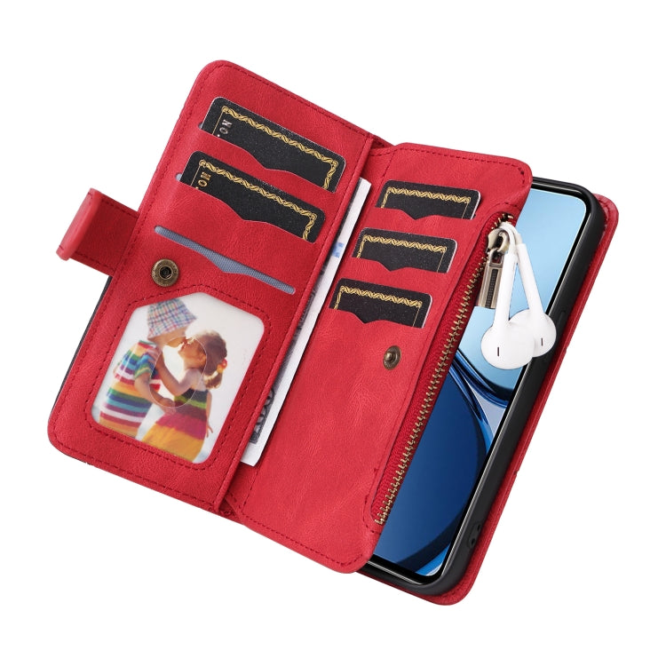 For Realme C63 / C61 / Note 60 Dual-color 9 Card Slots Zipper Wallet Leather Phone Case