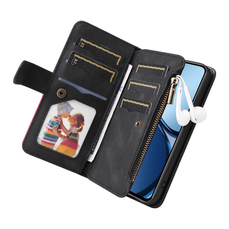 For Realme C63 / C61 / Note 60 Dual-color 9 Card Slots Zipper Wallet Leather Phone Case