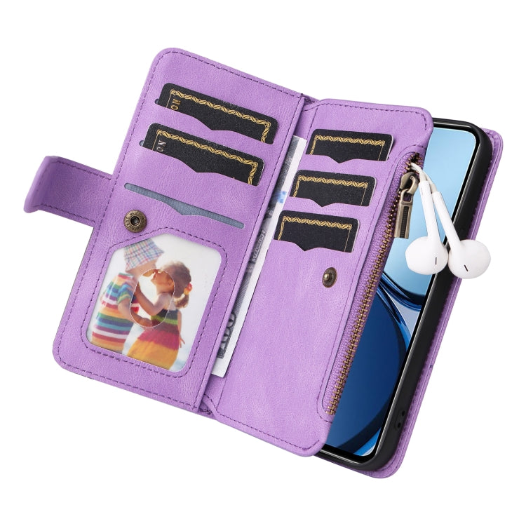 For Realme C63 / C61 / Note 60 Dual-color 9 Card Slots Zipper Wallet Leather Phone Case