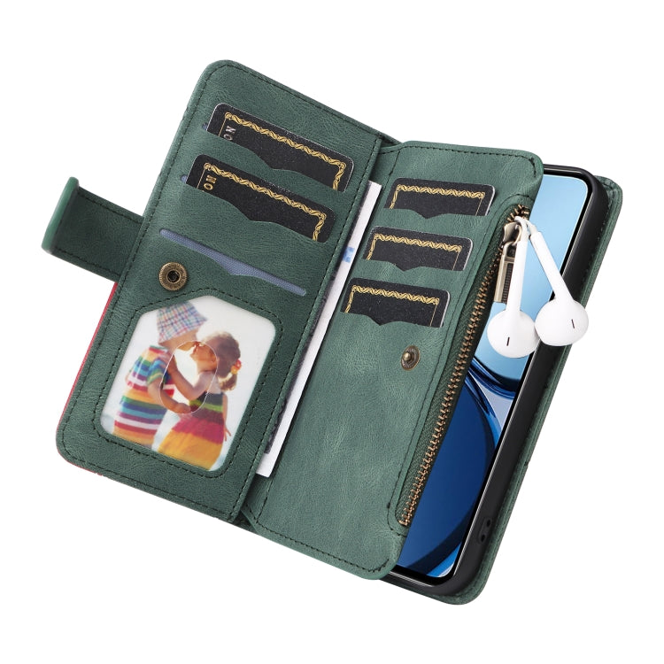 For Realme C63 / C61 / Note 60 Dual-color 9 Card Slots Zipper Wallet Leather Phone Case