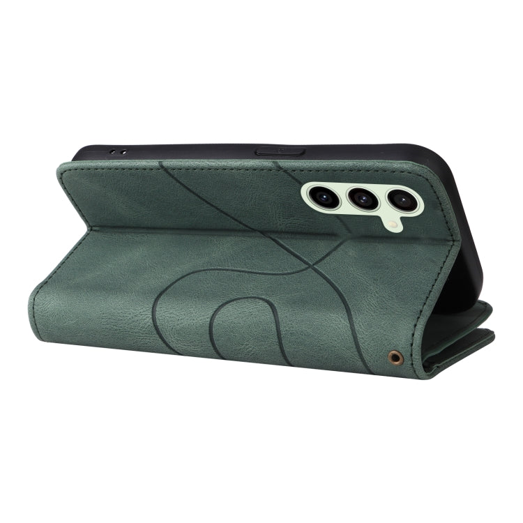 For Galaxy S24 FE 5G Dual-color 9 Card Slots Zipper Wallet Leather Phone Case