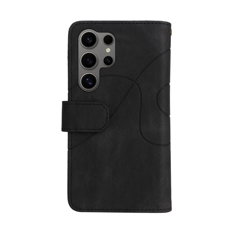 For Galaxy S25 Ultra 5G Dual-color 9 Card Slots Zipper Wallet Leather Phone Case