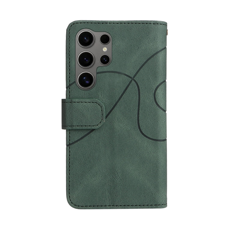 For Galaxy S25 Ultra 5G Dual-color 9 Card Slots Zipper Wallet Leather Phone Case