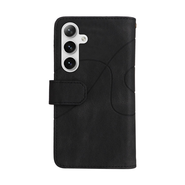 For Galaxy S25+ / S24+ 5G Dual-color 9 Card Slots Zipper Wallet Leather Phone Case