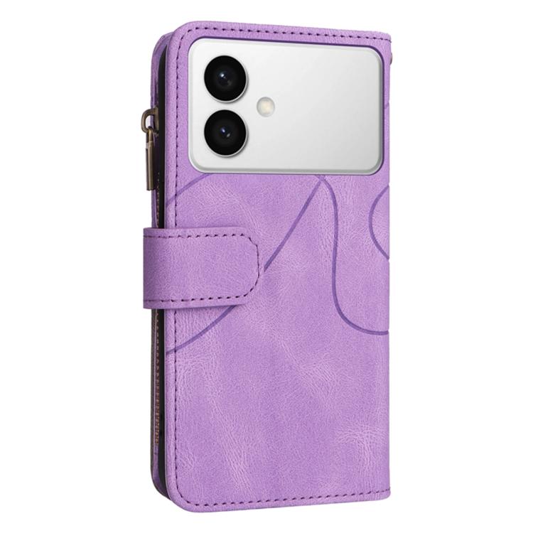 For Galaxy S26 Edge 5G Dual-color 9 Card Slots Zipper Wallet Leather Phone Case