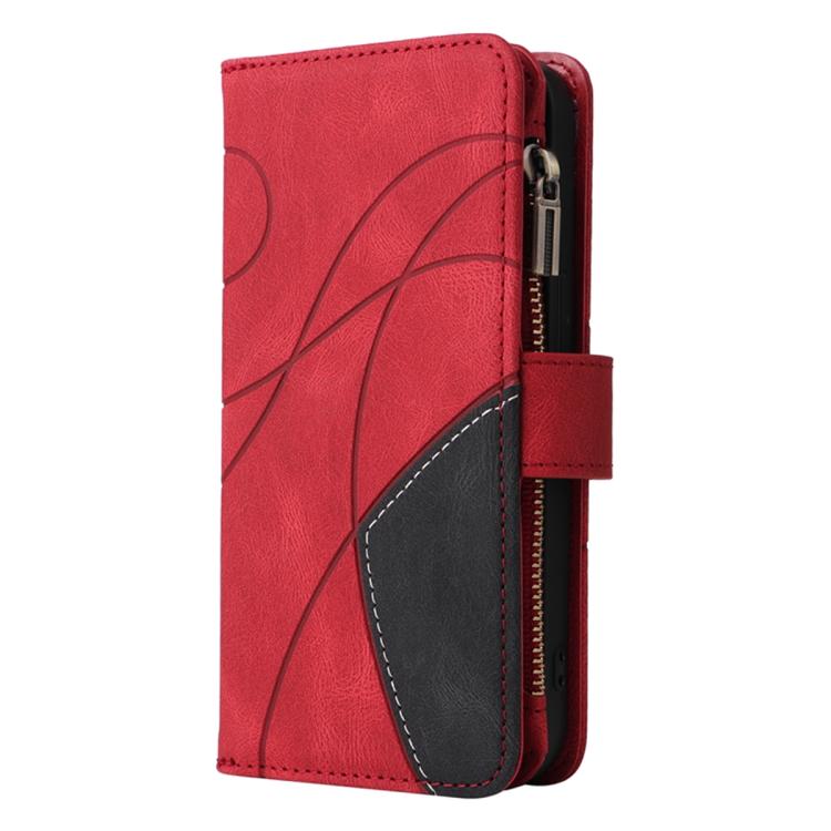 For Galaxy S26 5G Dual-color 9 Card Slots Zipper Wallet Leather Phone Case