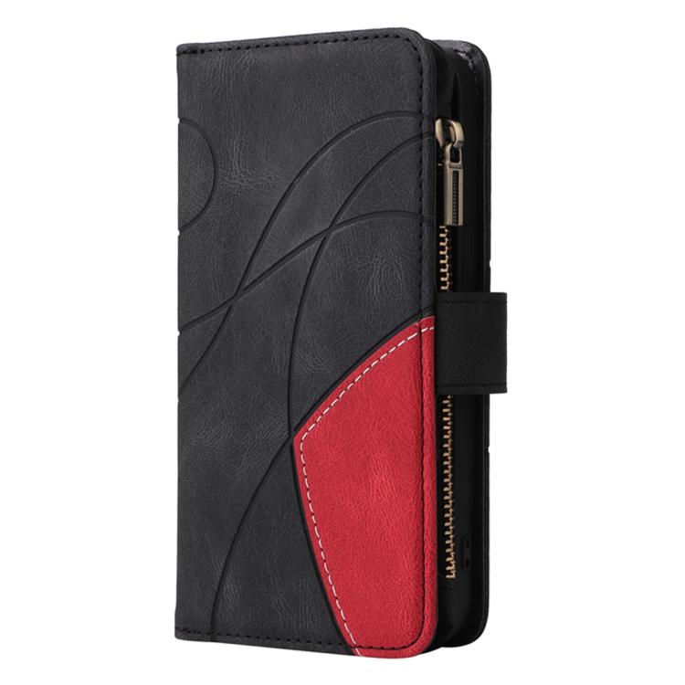 For Galaxy S26 5G Dual-color 9 Card Slots Zipper Wallet Leather Phone Case
