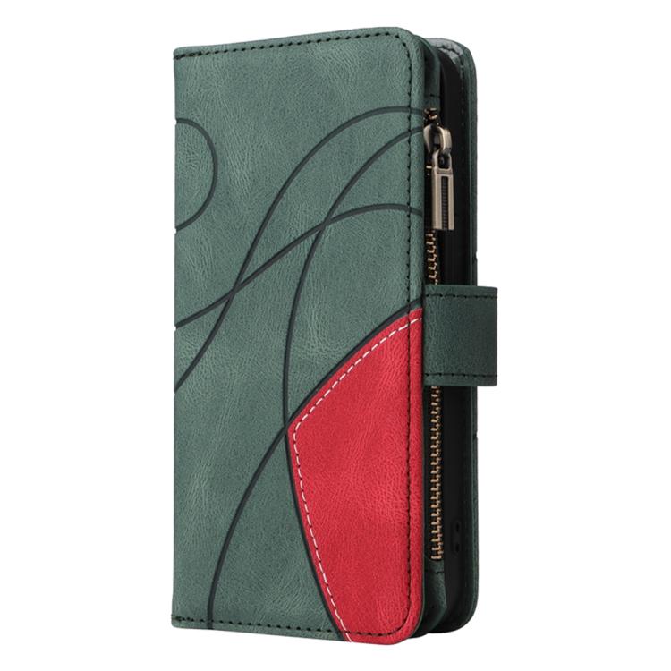 For Galaxy S26 5G Dual-color 9 Card Slots Zipper Wallet Leather Phone Case