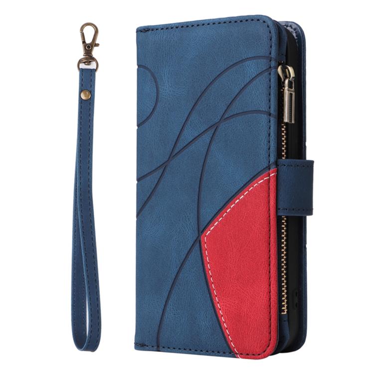 For Galaxy S26 5G Dual-color 9 Card Slots Zipper Wallet Leather Phone Case