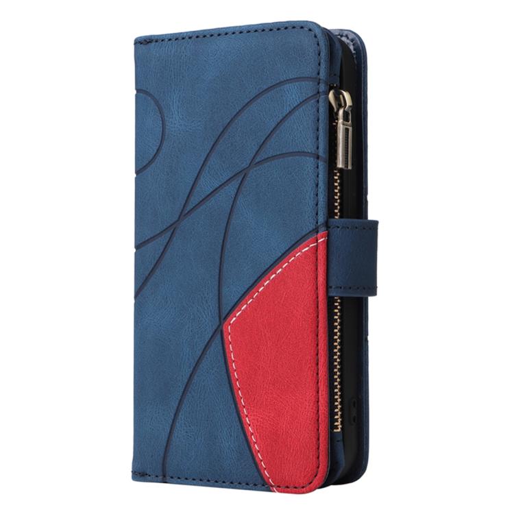 For Galaxy S26 5G Dual-color 9 Card Slots Zipper Wallet Leather Phone Case
